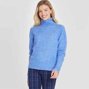 a new day Blue Turtleneck Sweater | Size S